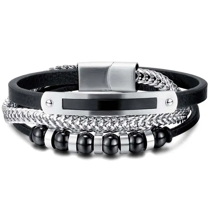 Volcani Armbånd i Læder og Stål – Stilfuldt Design