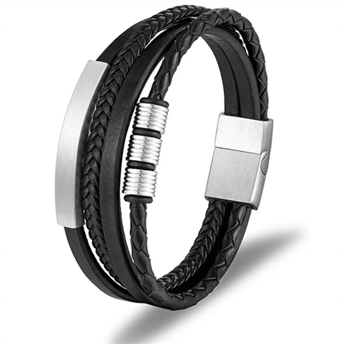 Kalaz Armbånd i Læder og Stål - Unikt Design!