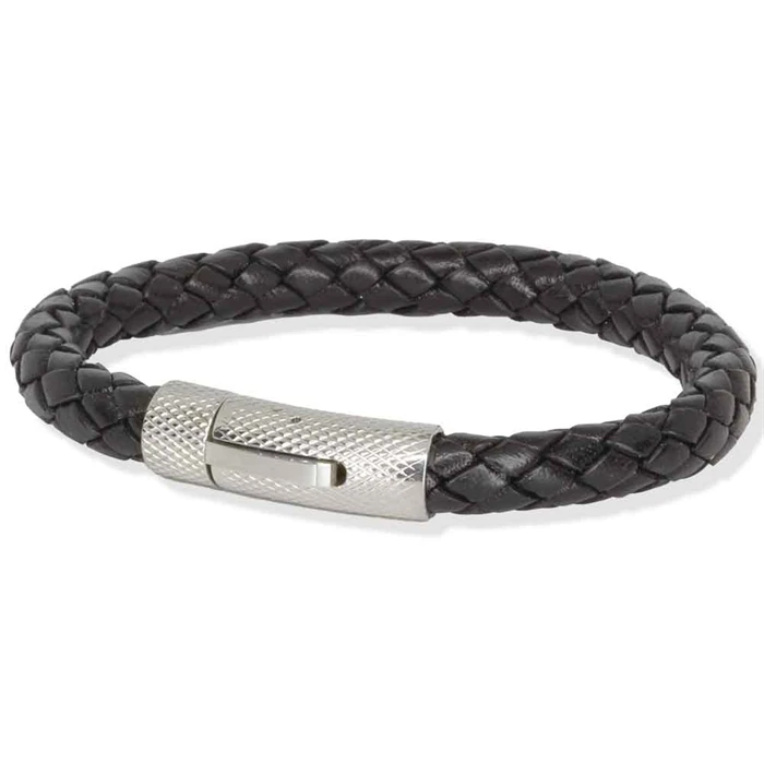 Elegant Riffle Læderarmbånd i Sort - Stilfuldt Smykke