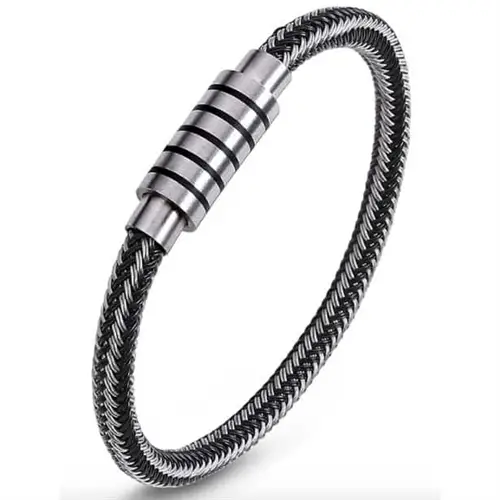 Elegant herrearmbånd i rustfrit stål med magnetlås
