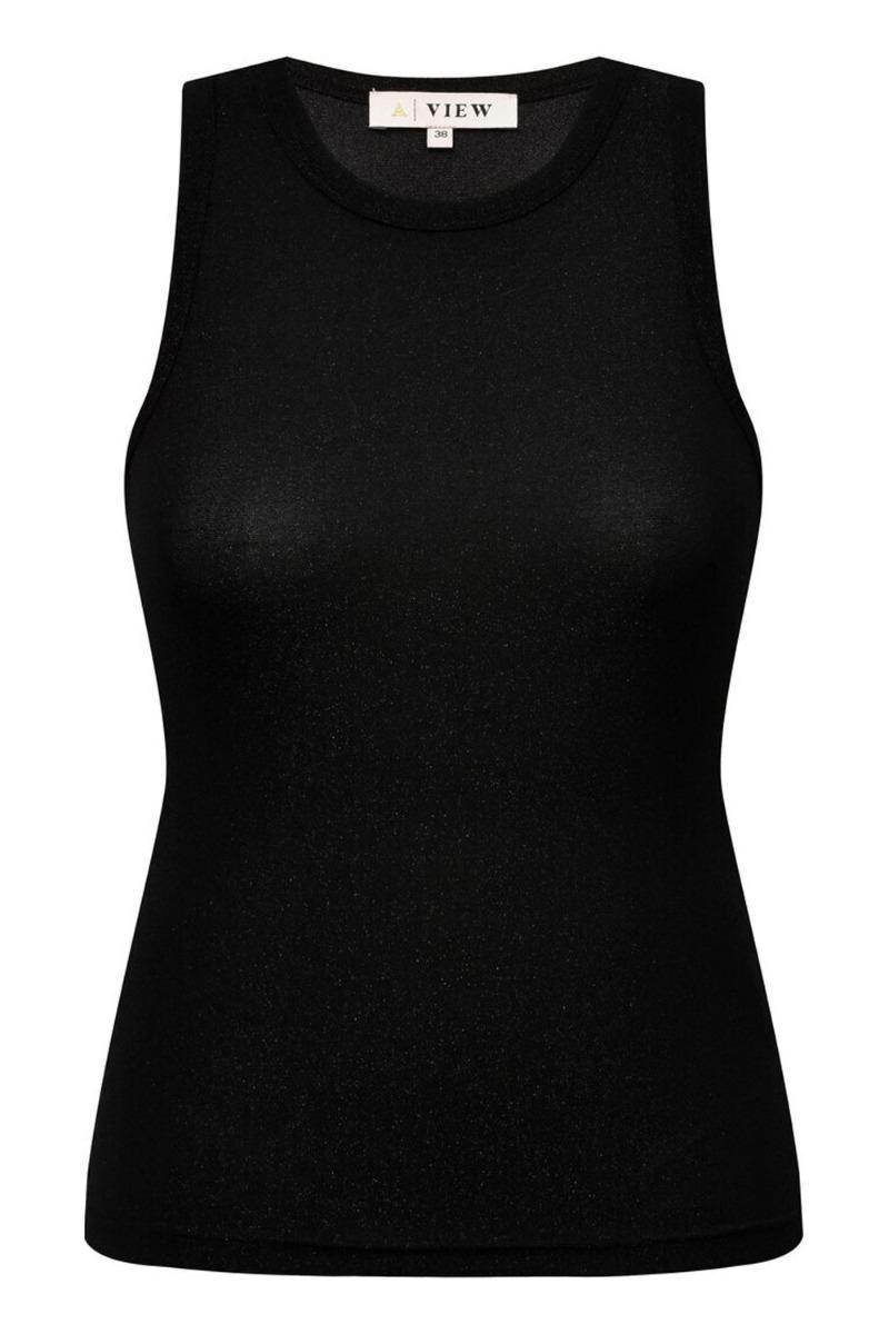 A-view – Eva Tank Top – Sort med glimmer – Udsalg