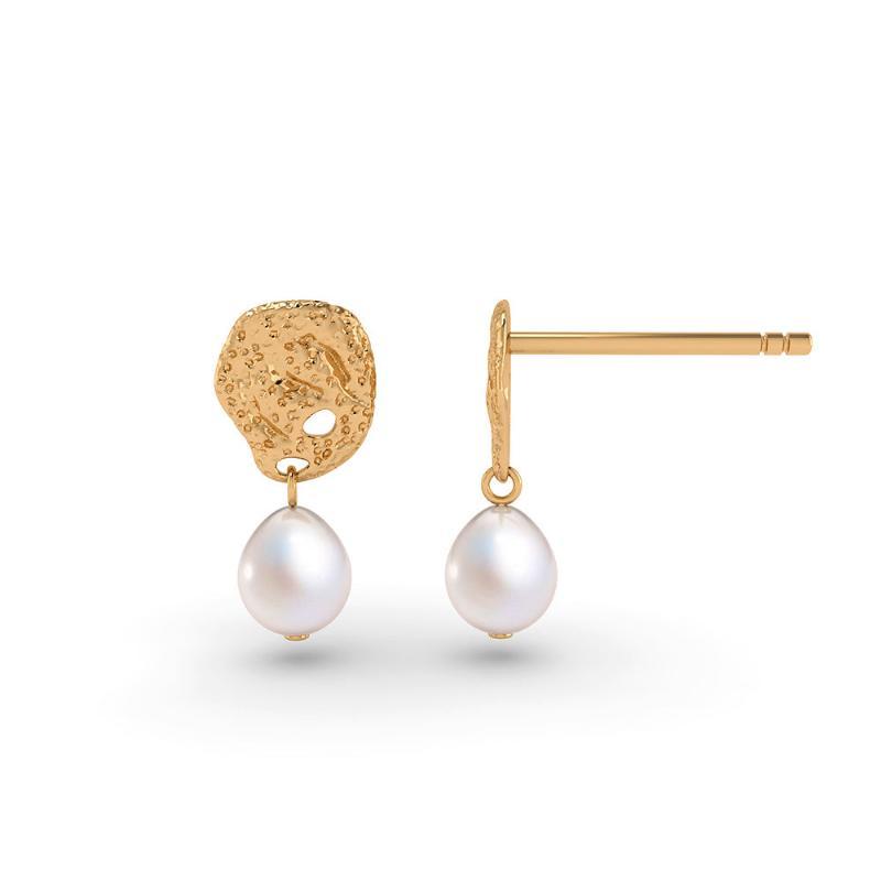Super Moderne Brasilia Ørestikker med Perle - Guld Elegance