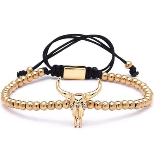 Titan Bull Golden Smykkeboks med Forgyldte Perler