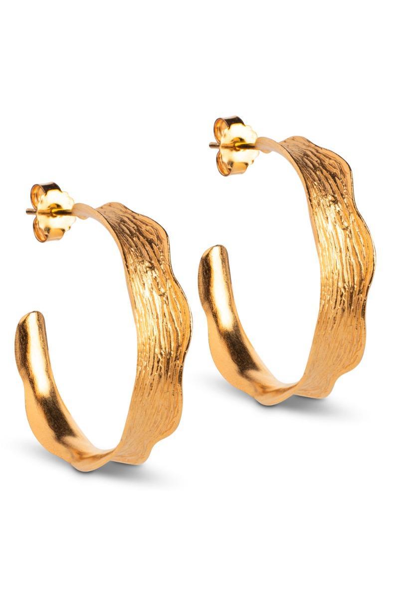 Enamel øreringe - Ane Large Hoops i Guld på Udsalg