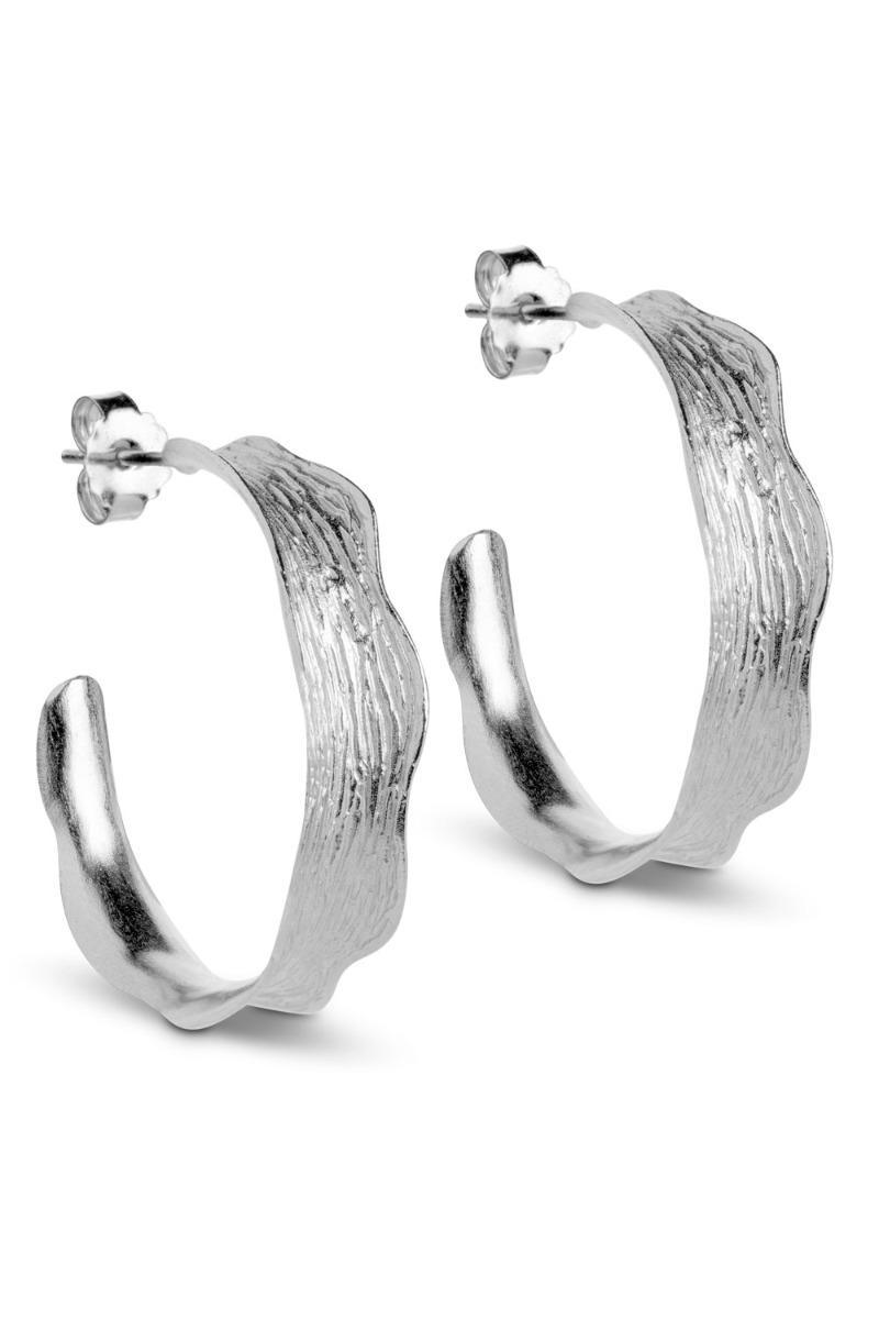 Enamel - Ane Large Hoops øreringe - Sølv på Udsalg