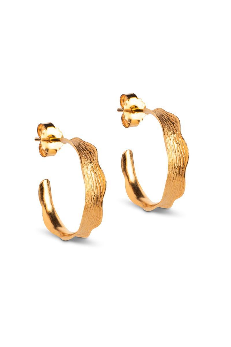 Enamel - øreringe Ane Small Hoops - Guld Udsalg