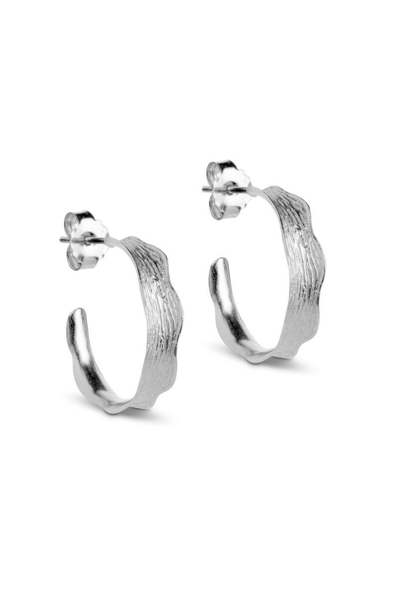Enamel Ane Small Hoops - Sølv Øreringe på Udsalg