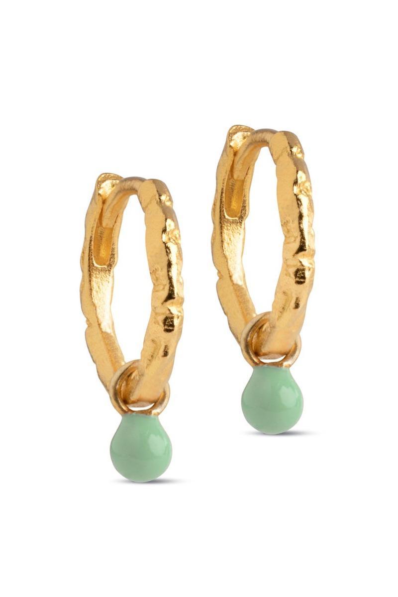 Enamel - øreringe - Copenhagen Hoops Belle - Dusty Green