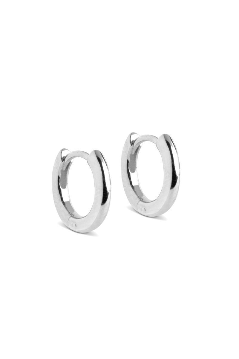 Enamel Øreringe - Chunky Classic Hoops 8 Mm i Sølv
