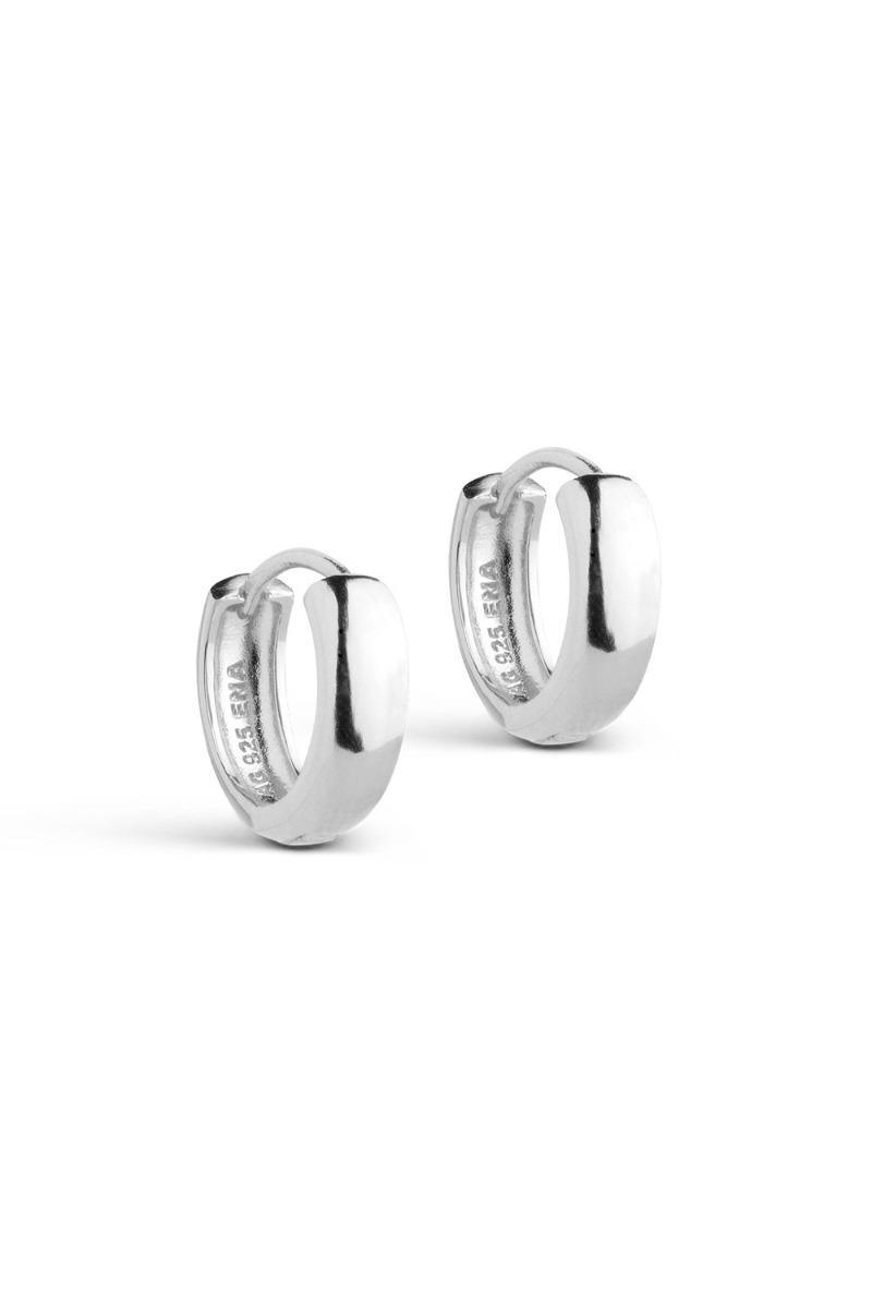 Enamel - øreringe - Hoops Classic Wide 15 Mm - Silver