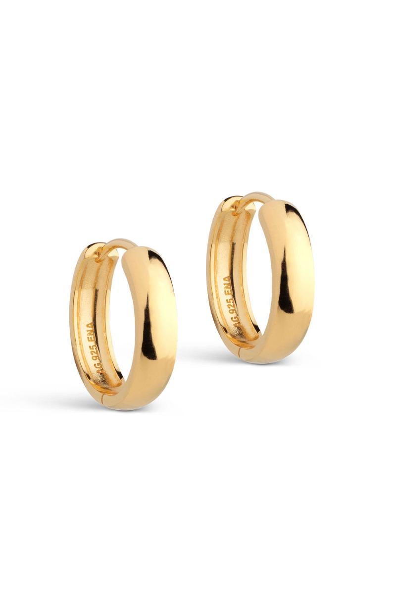 Enamel Hoops - Klassiske Guldøreringe på Udsalg