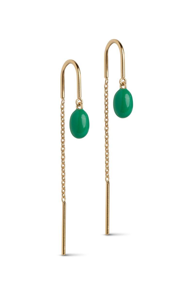 Elegant øreringe i græsgrøn fra Enamel - Udsalg!