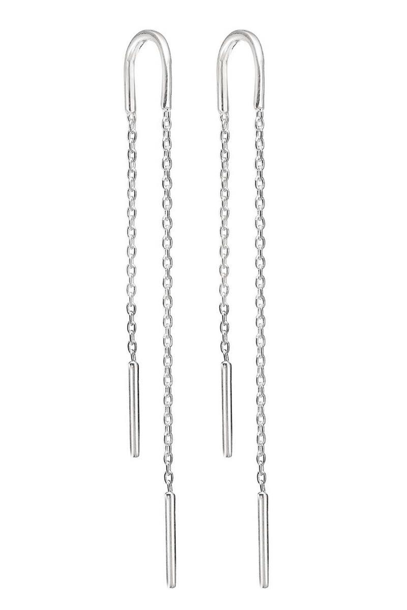 Enamel - øreringe - Hoop Chain - Silver