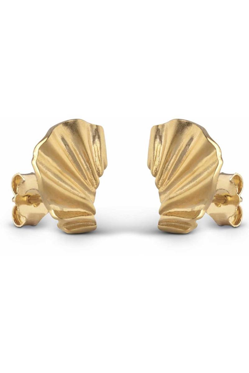 Enamel Øreringe - Wave i Guld - Udsalg!