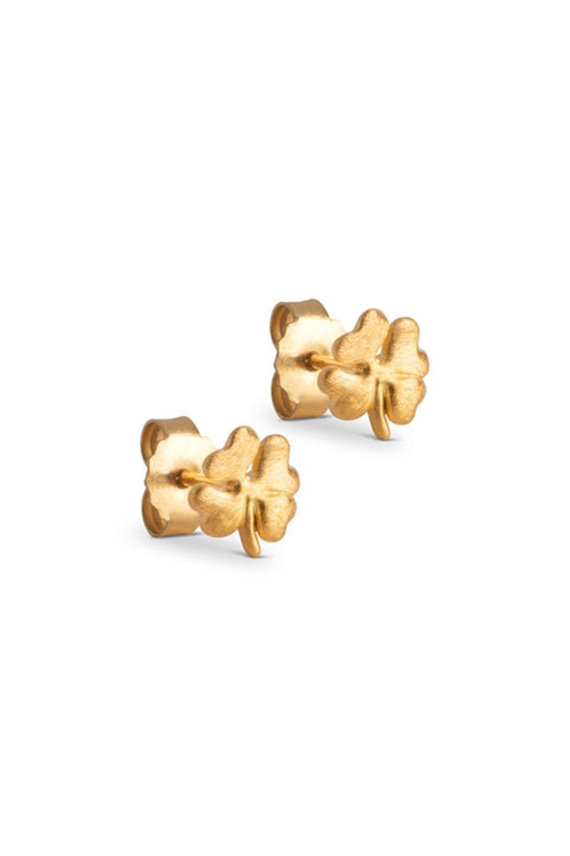 Enamel - øreringe - Studs Organic Clover - Gold