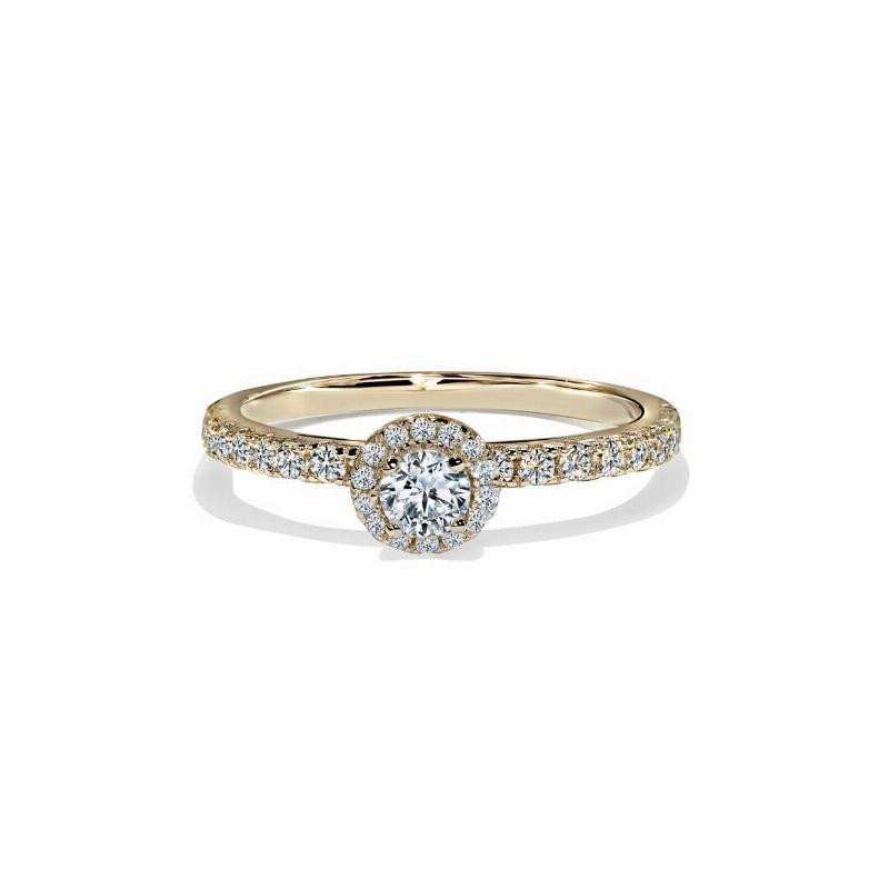 Palermo Forlovelsesring i Guld med Diamant Halo - Unik Skønhed