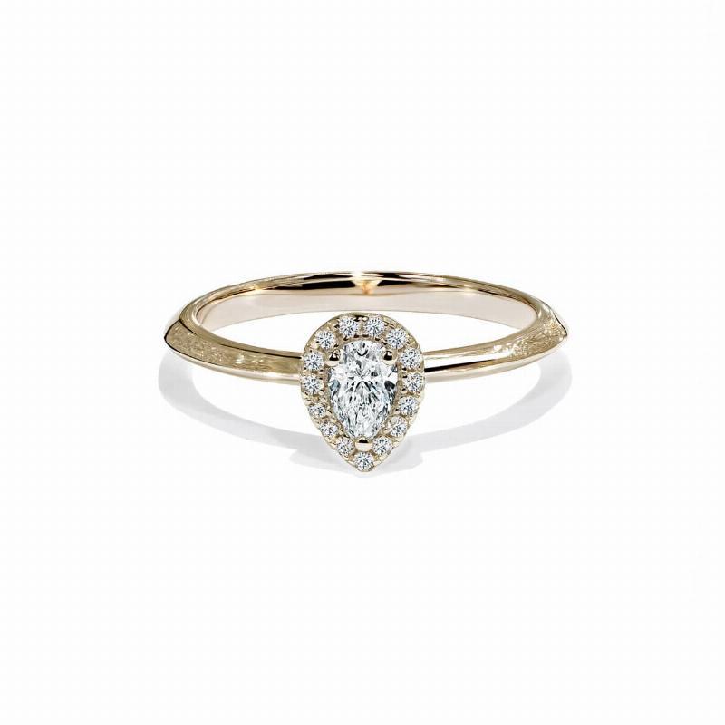 Napoli Halo Ring i Hvidguld med Diamanter - Luksus Smykke