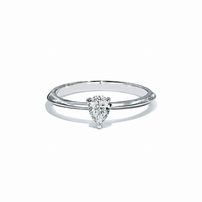 Oxford Sølv Pæreformet Solitaire Ring - Unik Gaveidé