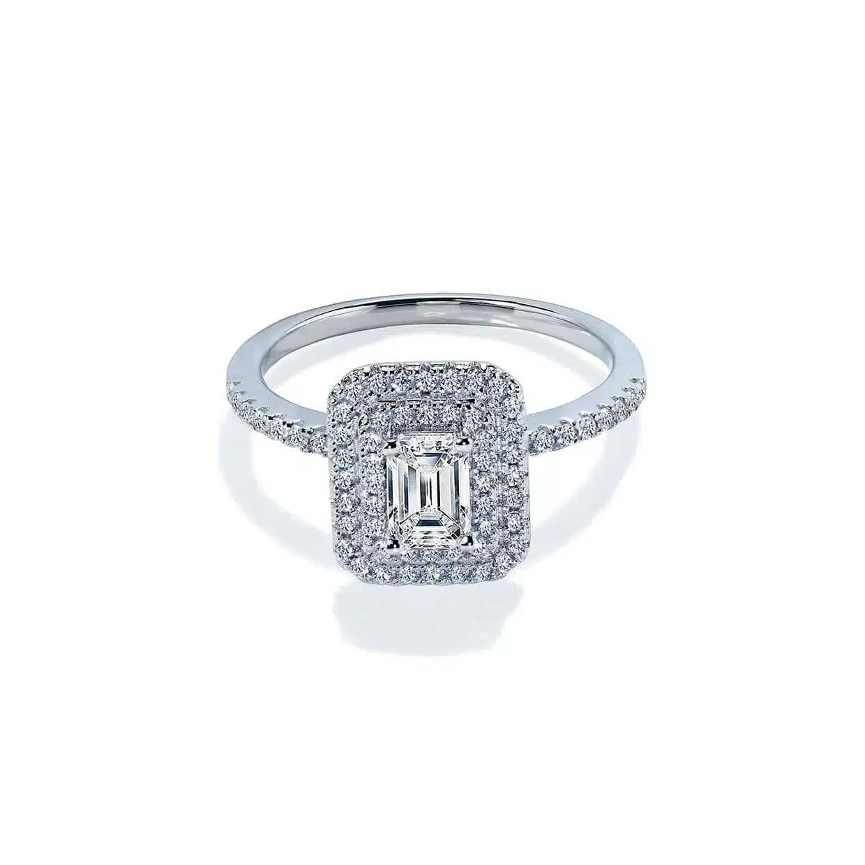 Corfu Forlovelsesring med Hvid Safir og Diamanter