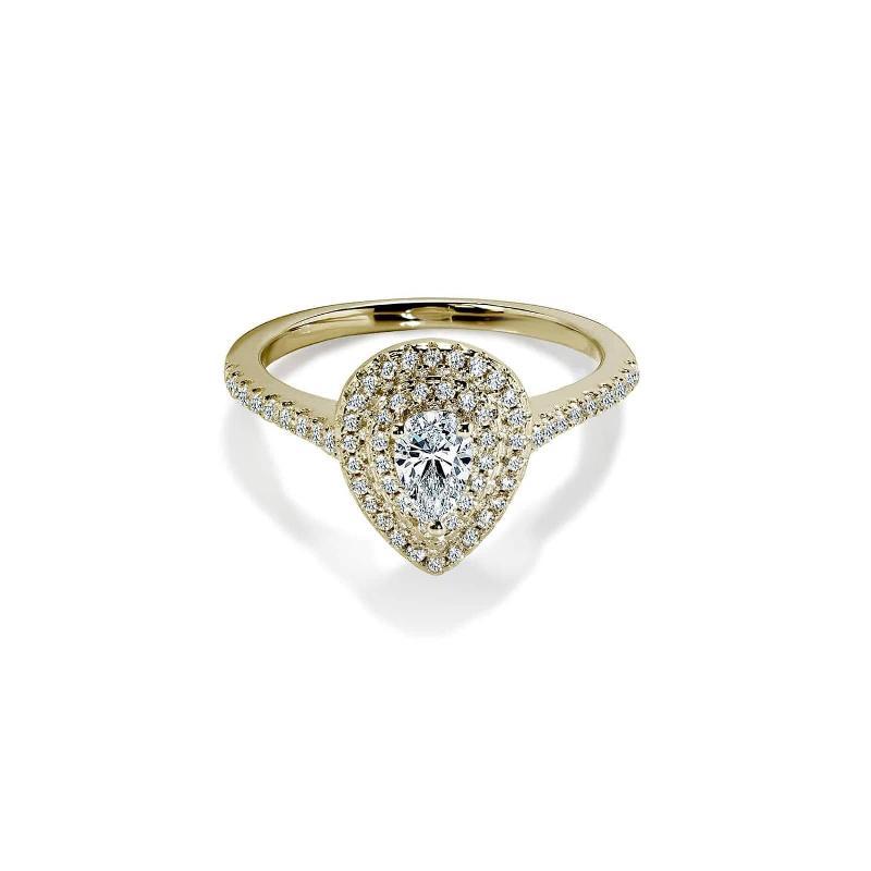 Sicily Forlovelsesring med Safir og Diamanthalo - Eksklusiv!