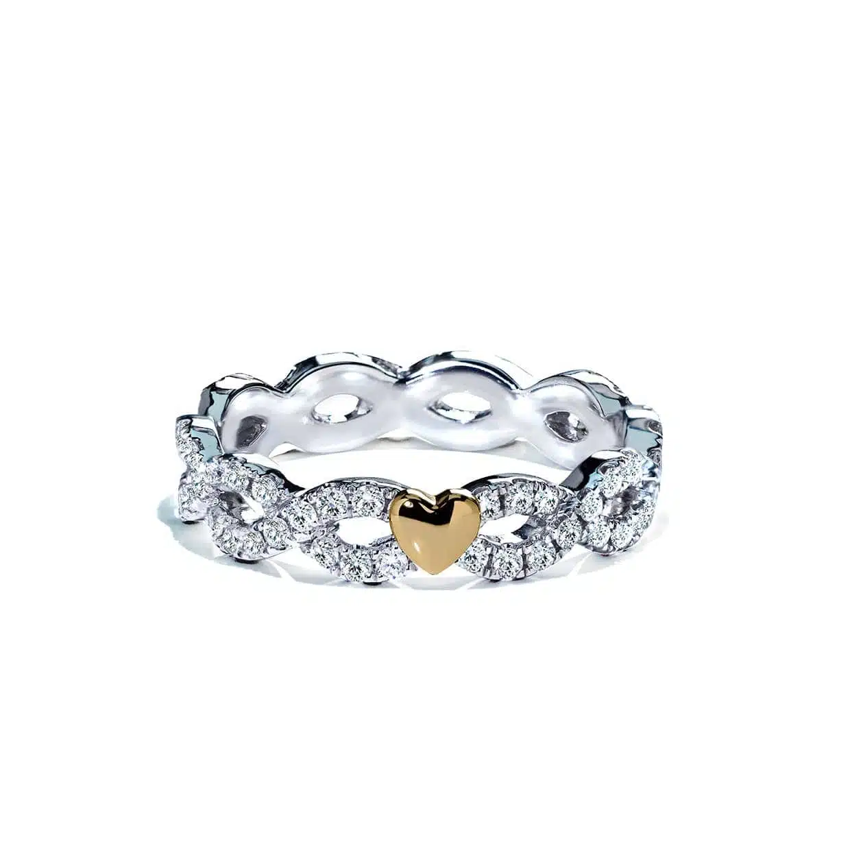 Eternity Diamantring med Hjerte i Guld og Hvidguld