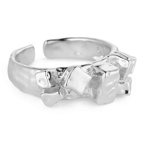 Zoe Ring i Ru 14k Sterling Sølv - Unik Justerbar Ring