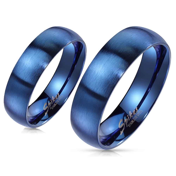 Blåbelagt og Matteret Forlovelsesring - Elegant Design