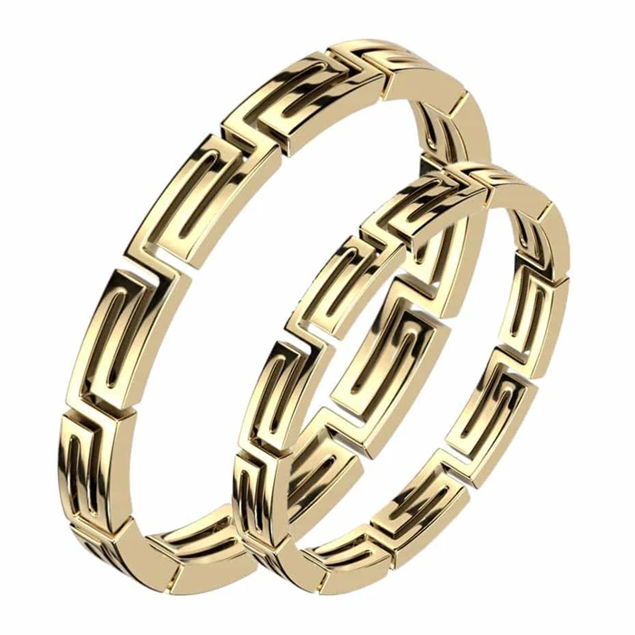 Mazecut Forlovelsesring i Guld med Maze Cut Design