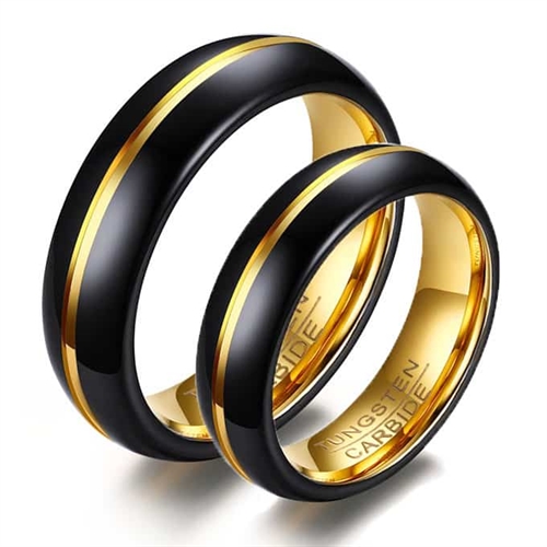 Forlovelsesring i Tungsten med forguldning - Hurtig levering!