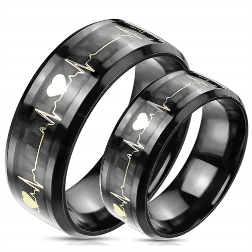 Heartbeat Forlovelsesring i PVD Coating - Hurtig Levering!
