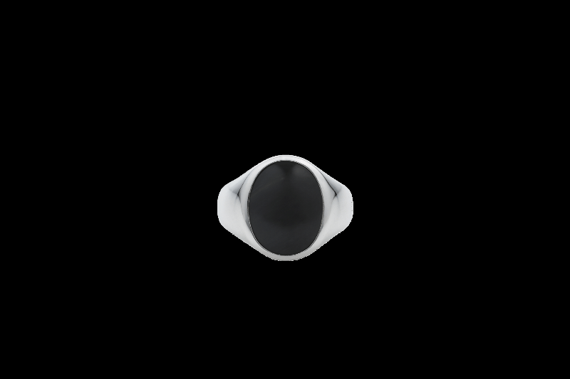 Ix Oval Signetring med Hawks Eye i Sølv - Unisex Smykke