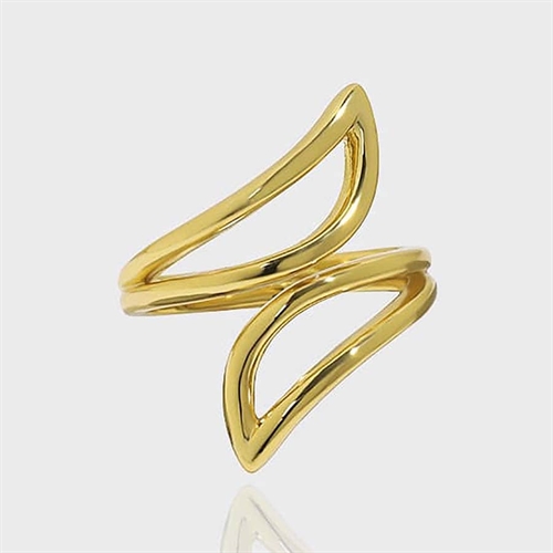 Isaura Ring i Smooth Design – Justerbar i 14K Guld