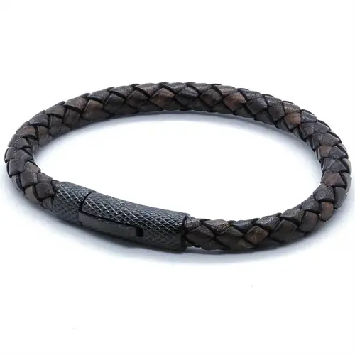 Elian Læderarmbånd Lux Black i Mørk Brun - Klassisk Stil