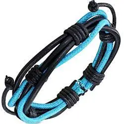 Turquoise Detalje Læderarmbånd til Mænd - Stilfuldt Design