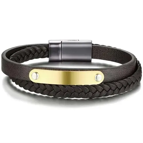Venedig Mørkebrun Læderarmbånd med Magnetlås