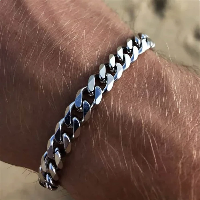 Link Armbånd I Rustfri Stål 7mm Bred