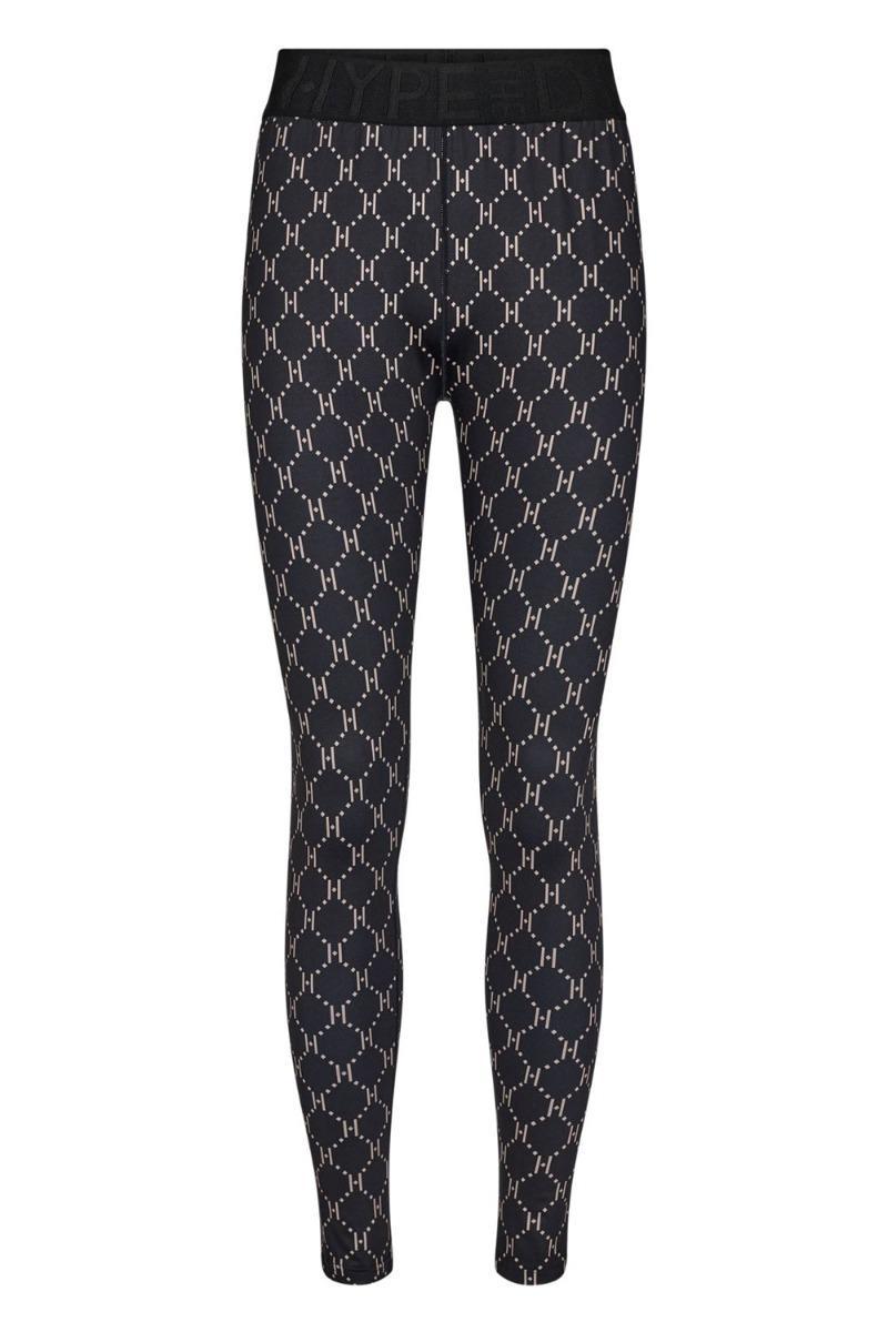 Hype The Detail - Leggings med tryk - Sort/beige tilbud!