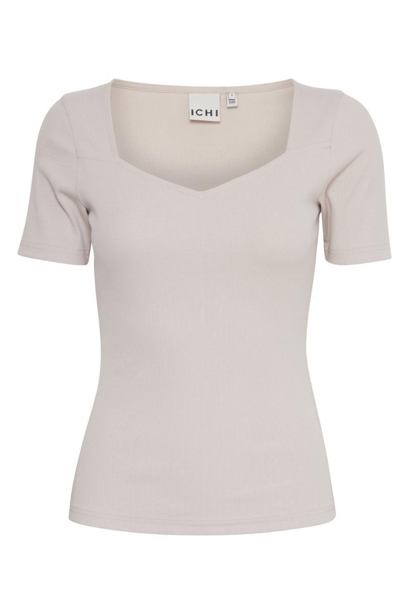 Ichi T-shirt med V-udskæring - Udsalg på Sølvgrå