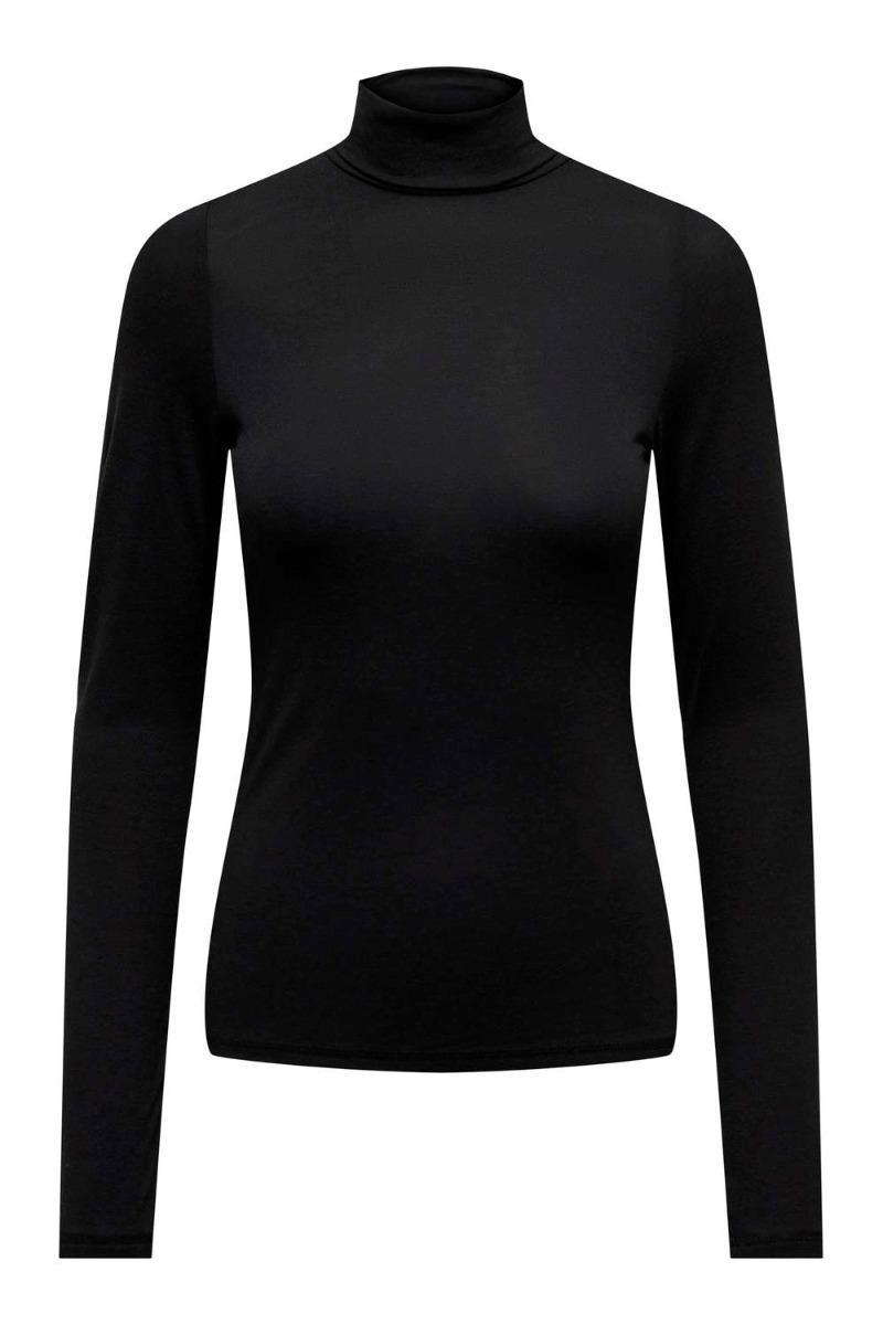JDY Suma Wool Rullekravebluse - Sort Udsalg!