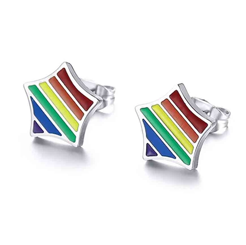 Regnbuefarvede Ørestik - LGBT Pride Smykker