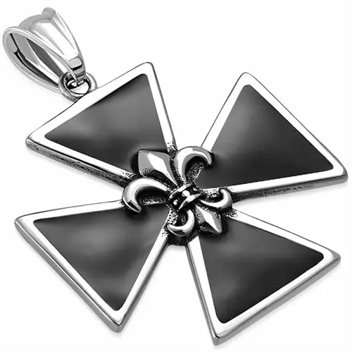 Malteserkors med Fleur De Lis Vedhæng - Unikt Smykke
