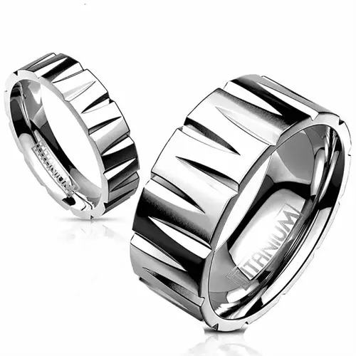 Lækker Titanium Ring med Børstet Overflade - Hurtig Levering!