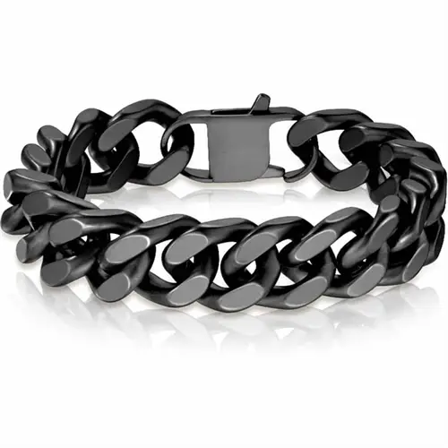 Mat Blackcoat Square Armbånd i Ædelstål - Stilig Herrearmbånd