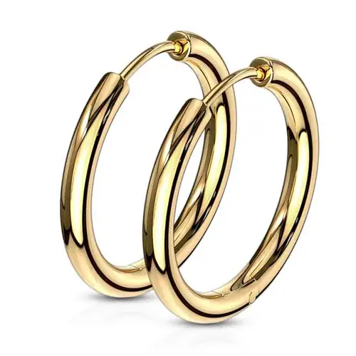 PVD Ørering i Forgyldt Stål - 18mm Øresmykke