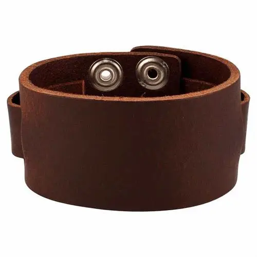 Vintage Snap Læderarmbånd i Mørk Brun - Hurtig Levering!