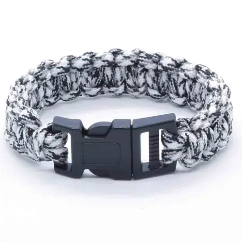Hvid-sort Paracord Armbånd – Hurtig levering!