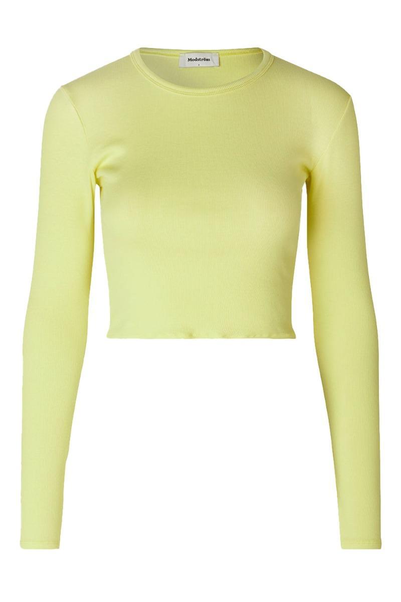 Modström – Cool cropped bluse i neon gul