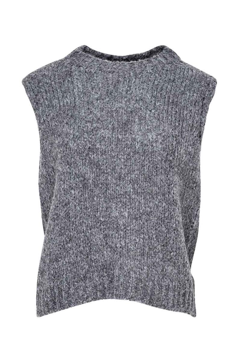Noella Kala Vest - Mørkegrå Melange på Udsalg!