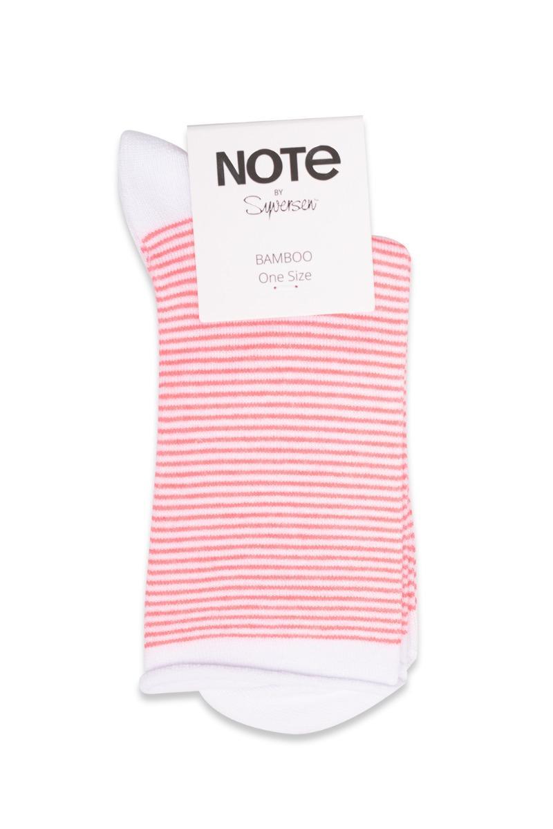 Oroblu - Note Woman Bambus Strømper med Rullekant - Pinkstribet