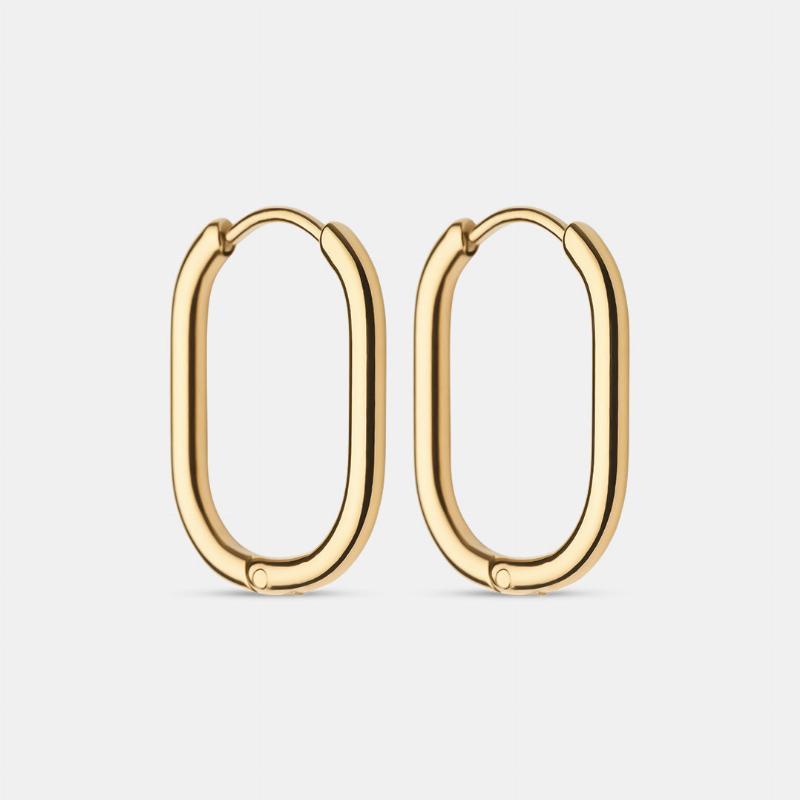 Ovale Hoops i 18k Guld - Glamour til Dine Ører